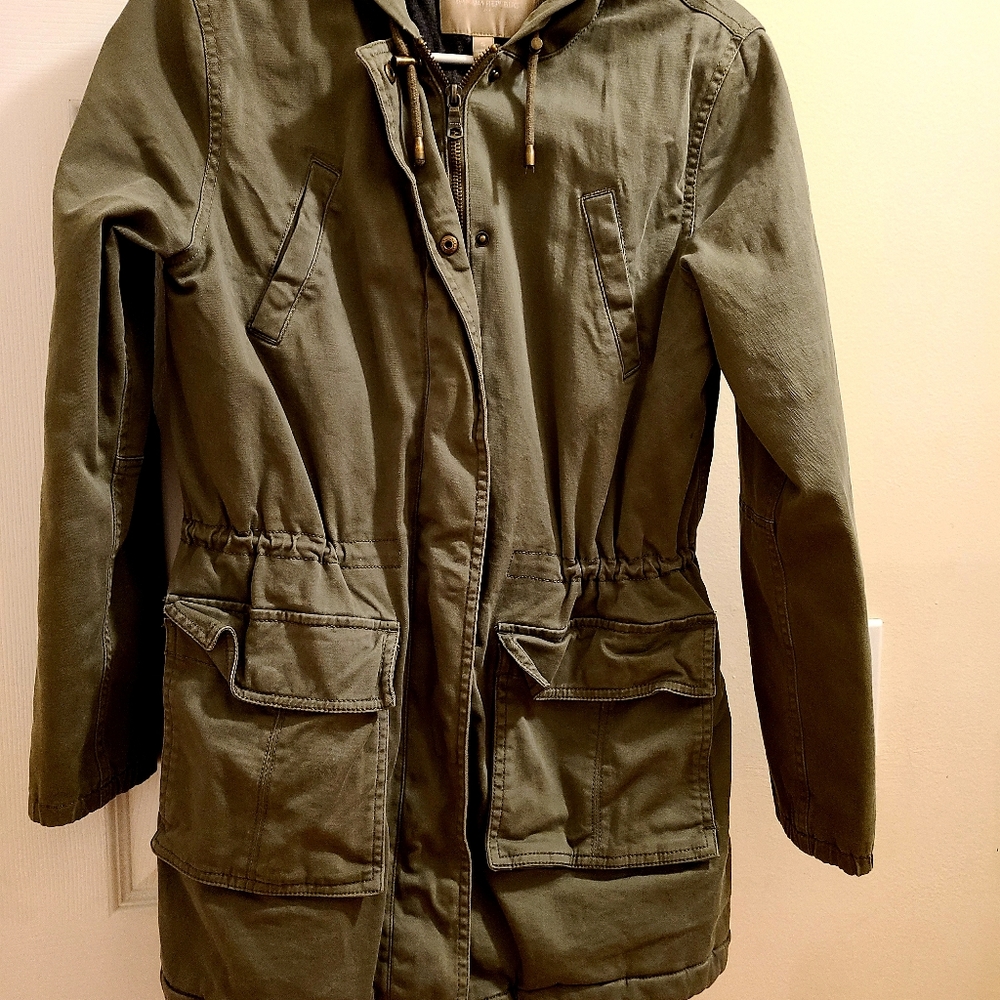 Banana Republic Hooded Military Green Jacket For Women Size Small